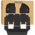 OEDRO Floor Mats for Chrysler Pacifica 2017-2025 (No Hybrid Models), Fit 7 and 8 Passenger Model, 3D Custom All-Weather Protection Full Set TPE Floor Liners