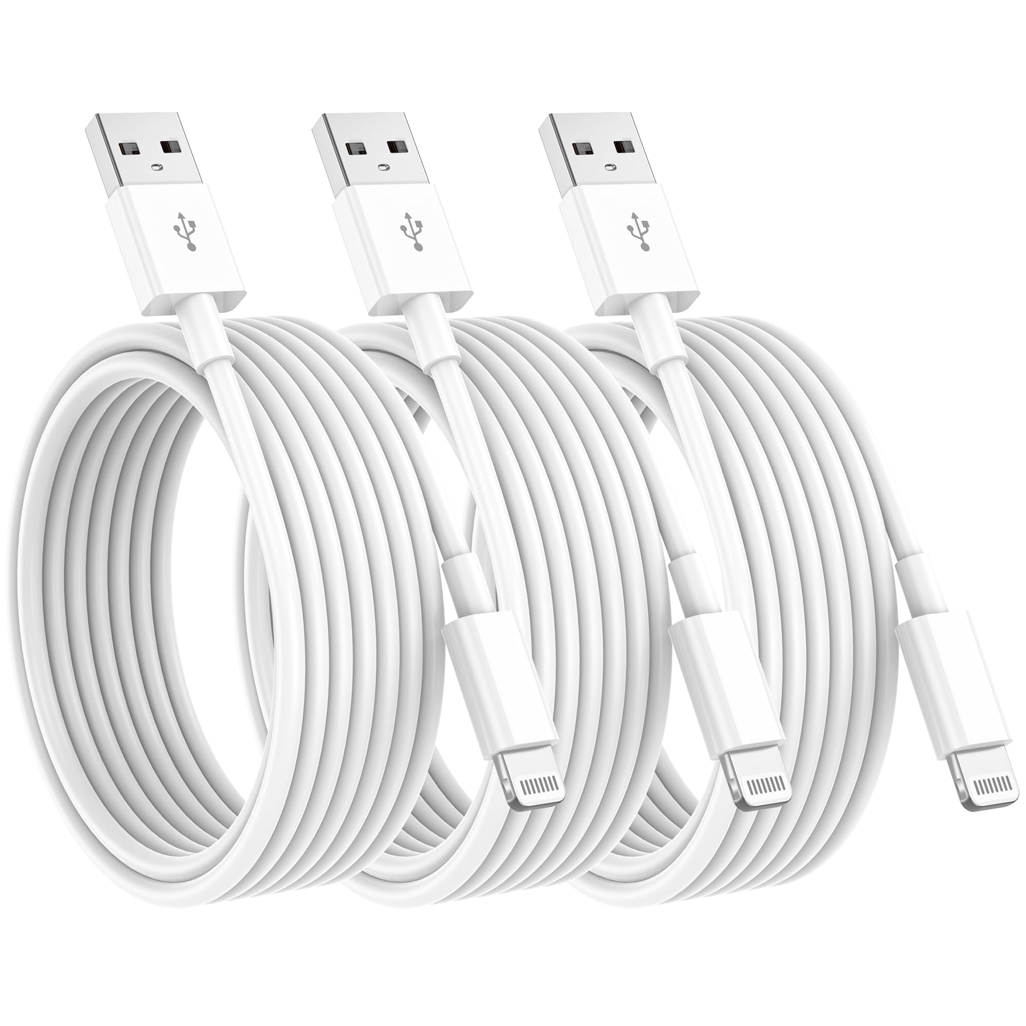 3Pack for iPhone Charger 3m MFi Certified, Extra Long phone Cable Lead 3 metre, USB A to Cable Fast Charging for Apple iPhone14/13/12/11/11ProMax/X/XS/XR/XS Max/8/7/6/5, for iPad