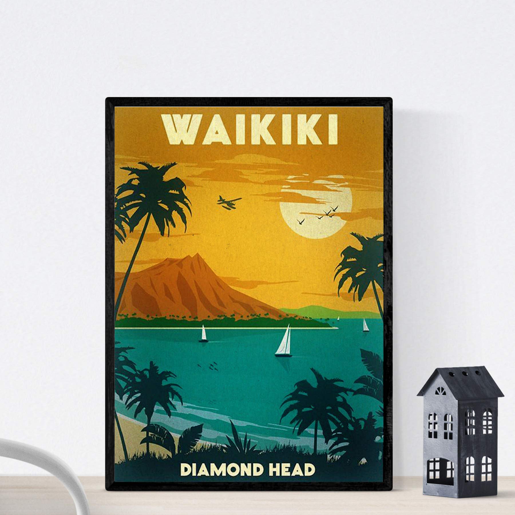 Nacnic Vintage Poster Vintage Poster Waikiki. A4 size