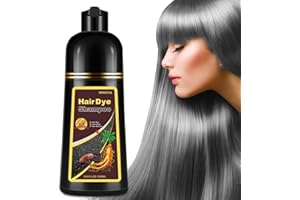 IEMOKODA Silver Gray Hair Dye Shampoo 3 in 1, Root Touch-Up, Grey Hair Coverage for Women & Men, Natural Hair Color Lasts Up to 3 Weeks, Pure Plant Bubble for All Hair Types