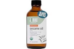 J Mac Botanicals Organic Sesame Oil (4 ounce Glass Bottle)