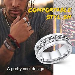 Anxiety Ring for Women Men Size 7 Stainless Steel