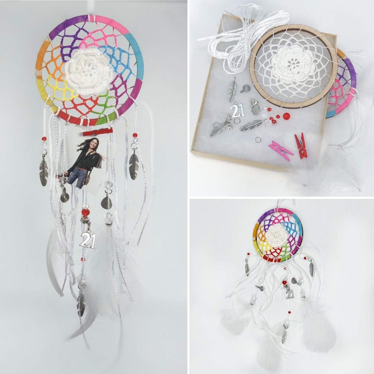 Dream Catcher Kit for Adults DIY Craft Kits Photo Display with Clips