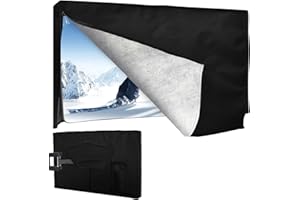 HOMEYA Outdoor TV Cover for Winter 52-55 Inch - Felt Scratch Resistant Lining, 600D Oxford Weatherproof TV Screen Protector, Waterproof Zipper, Velcro Bottom, Outside Television Enclosure for Flat Screen TV