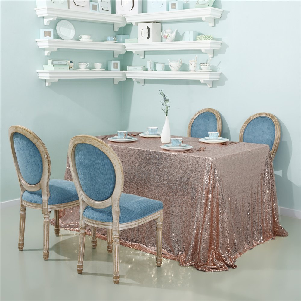 Best sequin table cloth rosegold