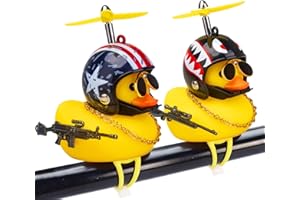 wonuu 2Pcs Rubber Duck Car Ornaments, Squeeze Duck Dashboard Decorations Bicycle Decor for Cycling Motorcycle & Bicycle Accessories Decorations