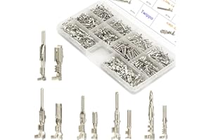 Twippo Automotive Electrical Pin Connectors Kit 1.5/1.8/2.5/2.8mm Non-Insulated Wire Connector Pins Wiring Harness Kit Crimp 