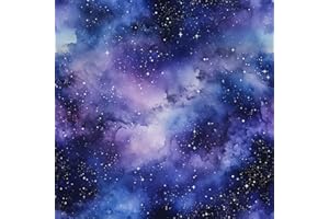 COKCOKR Blue Purple Galaxy Peel and Stick Adhesive Wallpaper 17.71" X 118.1"Night Sky Stars and Clouds Pattern Contact Paper 