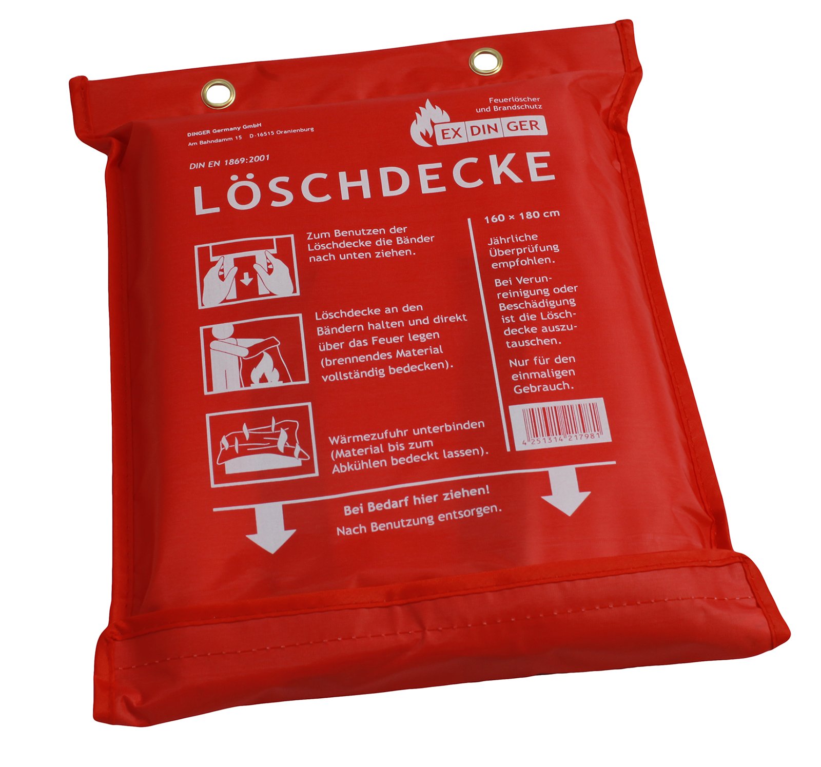 EXDINGER Fire Blanket 160 x 180 cm