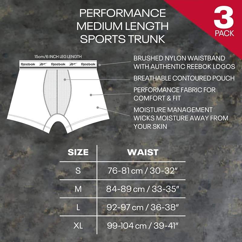 Boxers Ainslie pour Hommes | Lot de 3 Boxers de Sport, sous-vêtements Respirants et Extensibles | Multipack de Boxers, Noir/Blanc/Gris Chine