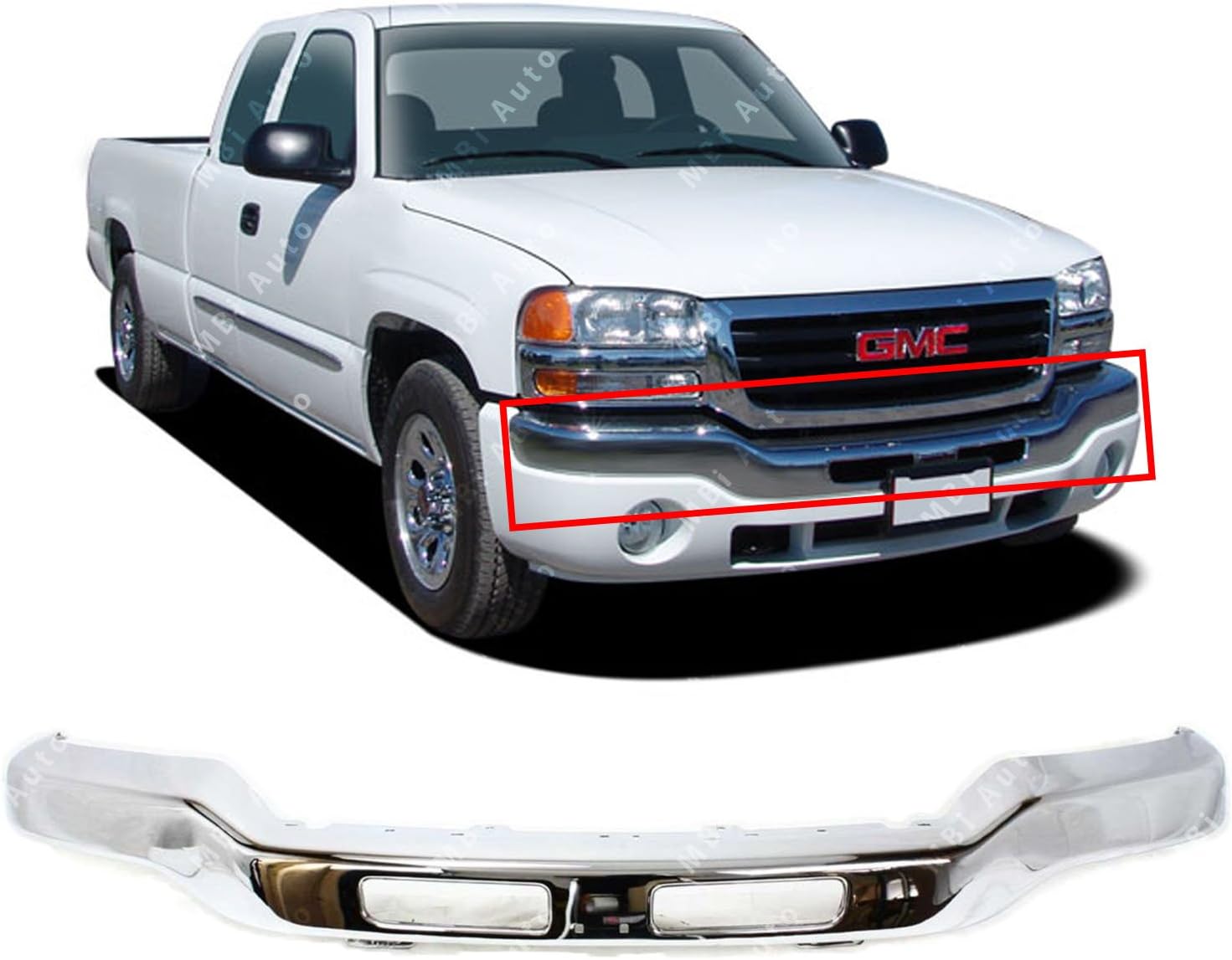 MBI AUTO Chrome Steel, Front Bumper Face Bar for 2003