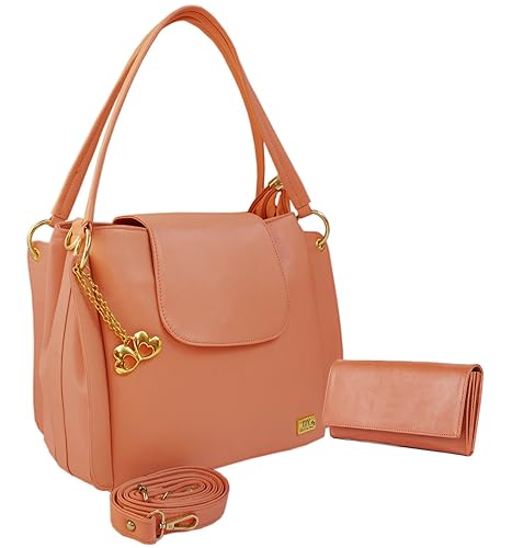 I Define You Womens PU Leather Handbag and Wallet Combo (Multicolour)