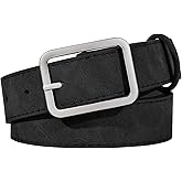 XZQTIVE Women Suede Belts for Women Fashion Leather Belts With Silver Buckle Ladies Waist Belt For Jean Pant Dress
