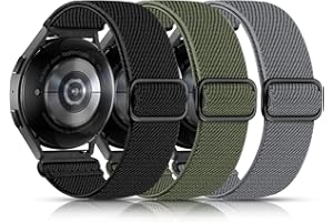 Lerobo Elastic Bands Compatible with Samsung Galaxy Watch 8 7 6 5 4 40mm 44mm/Galaxy Watch 8 Classic 6 4 Classic 43mm 47mm 42mm 46mm/5 Pro Band 45mm/Active 2,3 Pack 20mm Adjustable Nylon Sport Band