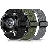 Lerobo Elastic Bands Compatible with Samsung Galaxy Watch 7 6 5 4 40mm 44mm/for Galaxy Watch 6 Classic Band 43mm 47mm/Watch 4 Classic Band 42mm 46mm/5 Pro/Active 2,3 Pack Adjustable Nylon Sport Band