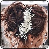 Kisshine Pearl Hair Vine for Wedding Silver Flower Girl Headpiece Bridal Hair Accessories for Women and Girls