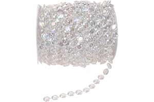 KUPOO 99 ft Clear Crystal Like Beads by The roll - Wedding Decorations (Colorful)