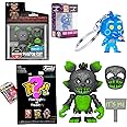 Let's Eat Five Nights at Freddy's Bundled with Animatronic Figure Pop! FNAF Phantom Nightmare Foxy Character + VR Special Delivery Party Security Mini Hanger Chica + Bitty Fright 3-Terrifying Items