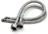 Xcel Home M10 x 1/2 BSP Flexible Tap Connectors 400mm Pair Braided Stainless