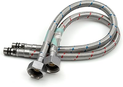 Xcel Home M10 x 1/2 BSP Flexible Tap Connectors 400mm Pair Braided Stainless