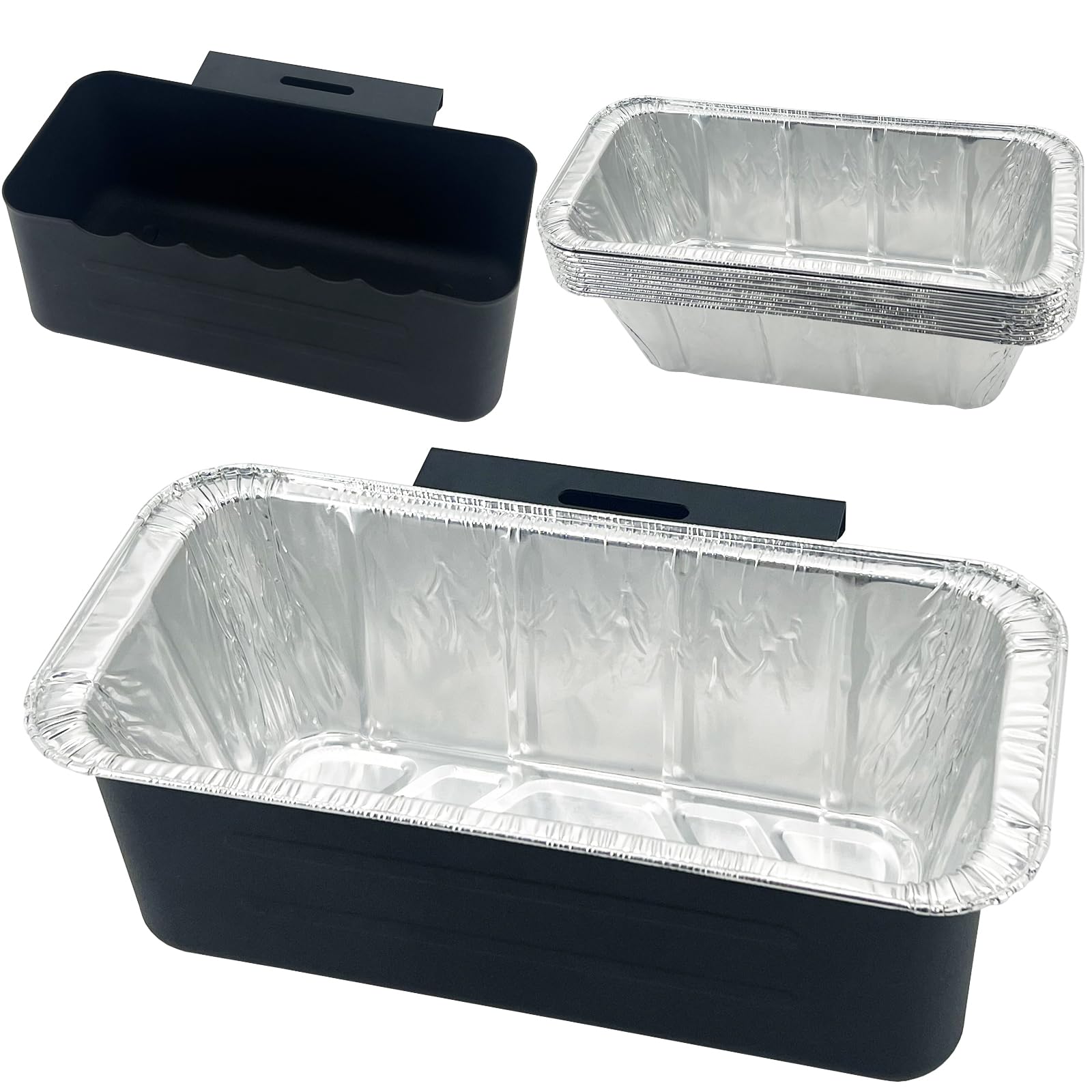 Photo 1 of BLELEYLL Set Includes Cup & 10 Liners, Oil Catch Accessories Grill, Compatible with 17, 22, 28, 30, 36 Inches Blackstone Griddle Grease Catcher Trap Cup Liners Replacement Parts Drip Tray Foil Pans