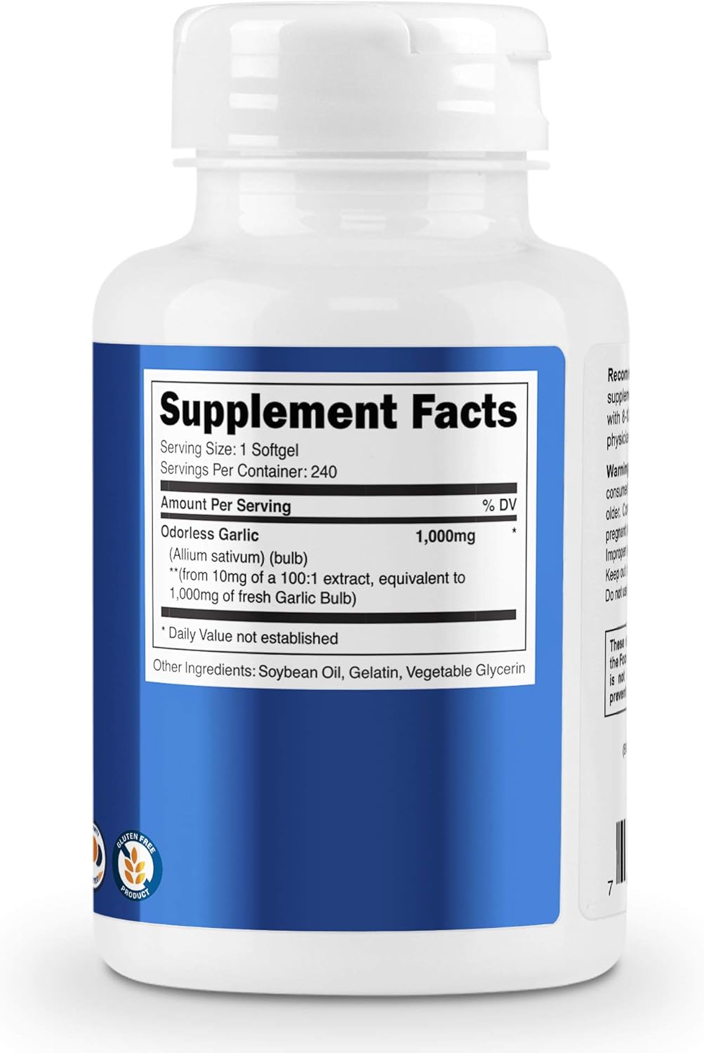 Nutricost Garlic 1000mg, 240 Softgels - Premium, High Potency, Gluten Free Garlic Supplement: Health & Personal Care