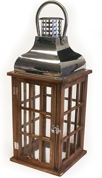 Multistore 2002 Holz Laterne mit Metalldach Holzlaterne Windlicht