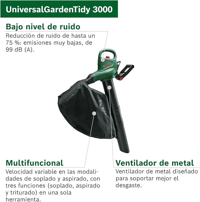 aspirador y soplador de hojas eléctrico UniversalGardenTidy 3000