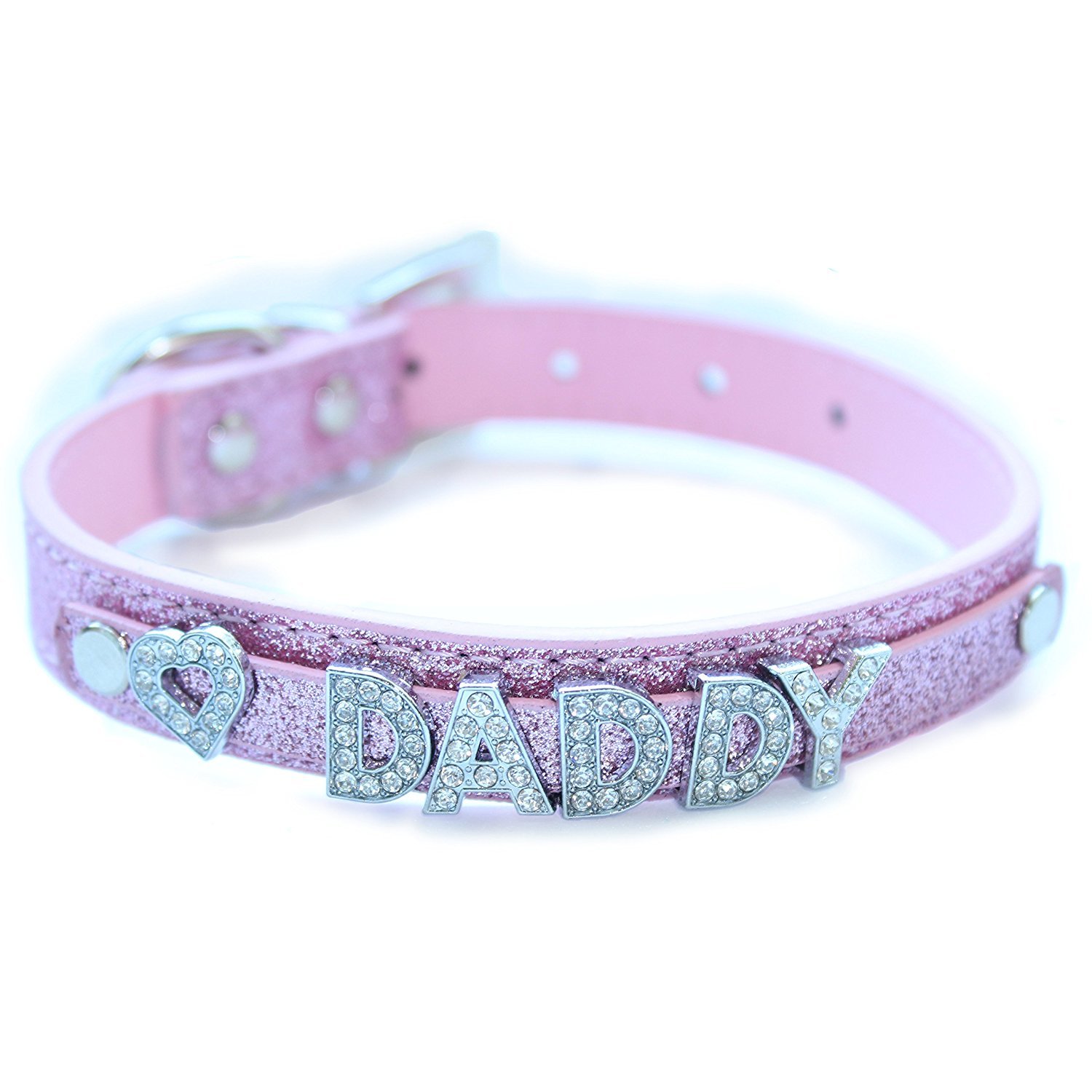 Daddy Dom DDLG/ABDL Leather Collar (pink)