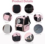 Lekesky Large Cat Carrier Backpack Expandable Pink L 25 Lbs Pet Carrier view 7