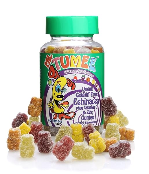 MR. TUMEE ECHINACEA + VITAMIN C & ZINC GUMEE, STRAWBERRY/LEMON/ORANGE/GRAPE/CHERRY/GRAPEFRUIT, 60 COUNT