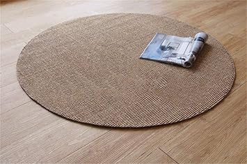 Ag Handgenahter Runder Sisal Teppich Europa Minimalistischer Wohnzimmer Couchtisch Esstisch Runde Flachsmatten Durchmesser 100cm Amazon De Baumarkt