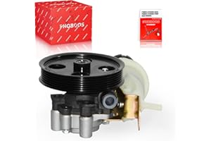 PHOBOOS Power Steering Pump Compatible with Dodge Dakota 2000-2004 V6 3.7L/V8 4.7L, Durango 2000-2003 V8 4.7L, with Outlet, Pulley & Reservoir, Low Noise, Smooth Steering, Ref. 21-4045R, 52106253AD
