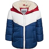 DKNY Baby Infant Boys' Puffer Jacket - Toddler Puffer Coat Full Zip Up Sherpa Lined Quilted Hooded Jacket (Sizes: 12M-4T)