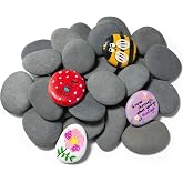 Simetufy 25 Pcs River Rocks for Painting, 2"-3" Flat &amp; Smooth Stones | Hand Picked Natural Stones to Paint, Crafts for Kids &amp; Adults