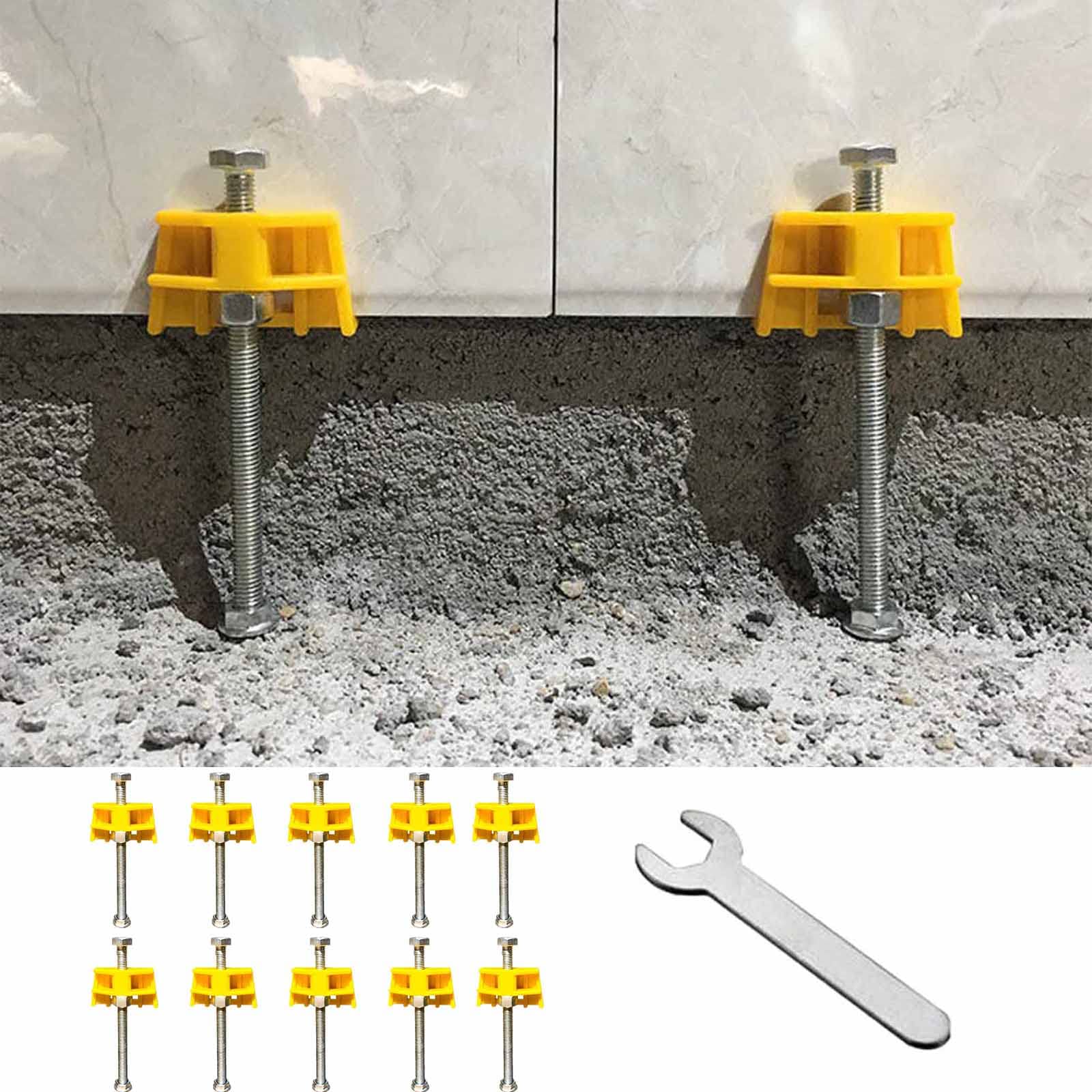 HYGJ 10pcs Tile Support, Ceramic Tile Holder, 2-9.5cm Tile Lifter Height Regulator, Wall Tile Height Locator, Wall Levelling System, Home Decorating Master use Gadgets, Yellow