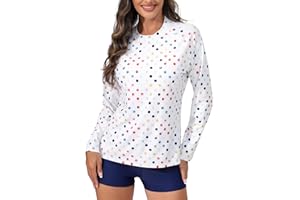 ALLTOKE Womens Two Piece Long Sleeve Rash Guard Sets with Built in Bra Swim Shirts and Shorts UPF50+ Swimsuit