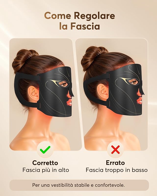 Maschera LED Viso con 224 LED 4 Modalità di Luce NVV06