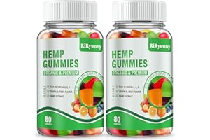 RIRYWONY HEALTH Hemp Gummies 2 Pack High Potency Edible Gummies - Extra Strength Hemp Supplement for Slееp, Аnxiety, Pаin - Mood Focus Calm Organic Hemp Oil Extract Vegan Bear Gummy - Made in US