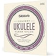 D'Addario Concert Ukulele Strings, Clear Nylon, EJ65C, 4-String Set, Pack of 1
