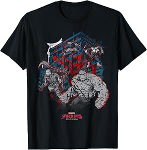 Marvel Spider-Man: Day Spidey's Foes Caught in Web T-Shirt