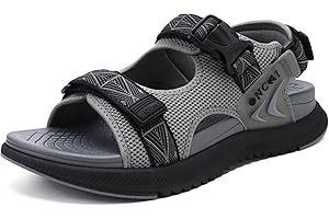 ONCAI Hiking Sandals for Men,Arch Support Man Walking Sandals,Breathable Mesh Beach Sandalias and Orthopedic Recovery Sports Sandals with Adjustable Strap