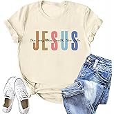 KEEVICI Jesus Christian T Shirts for Women Religious Sayings Faith Shirt Inspirational Tshirts Bible Verse Graphic Cotton Tee