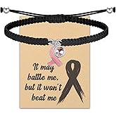 HOLLP Breast Cancer Warrior Gift Pink Ribbon Braided Rope Bracelet Fight Cancer Bracelet Cancer Gifts for Women With Card