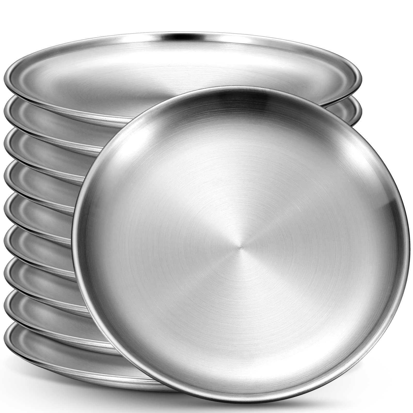 Honeydak 10 Pcs 18/8 Stainless Steel Plate Bulk 304