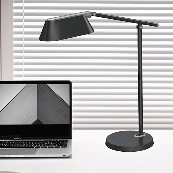 LED DESK LAMP FOR OFFICE HOME, EYE-CARING ULTRA-LARGE LED PANEL DESK LIGHT WITH MULTI-ANGLE ADJUSTMENT, TOUCH DESK LAMPS WITH STEPLESS DIMMING FOR SMART DELAYED SHUTDOWN NIGHT LIGHT, READING, STUDY.