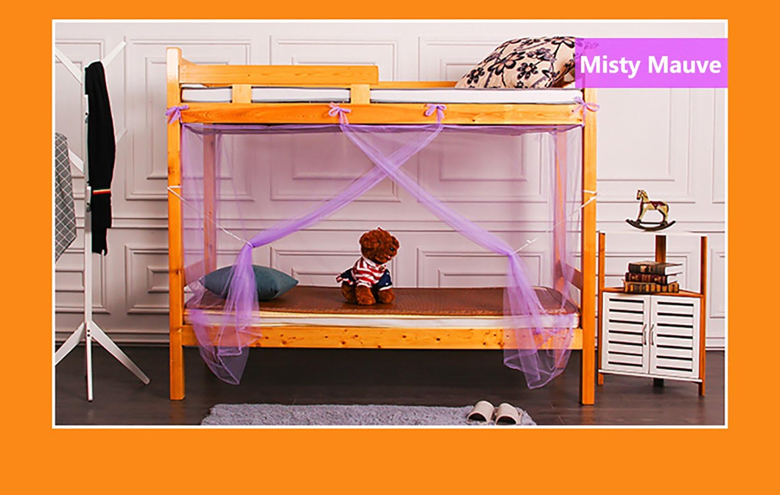 Tofover Mosquito Net, Bunk Bed Encryption Nets Bed Canopy Fly Screen Square Netting Curtains Insect Protection Repellent Shield for Home & Travel (Purple- 90190150cm)
