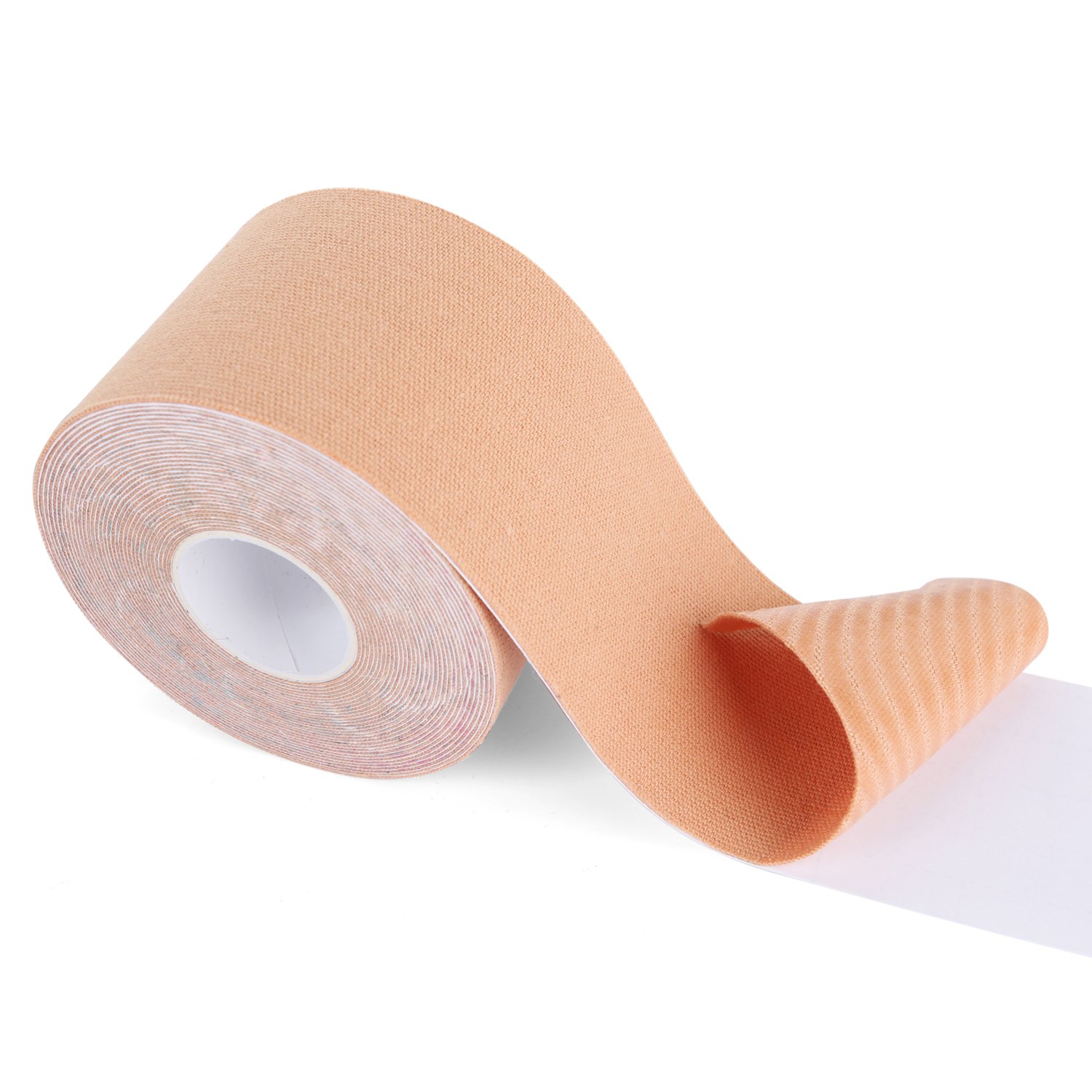 PHYTOP Beige Kinesiology Tape 5cm x 5m Uncut Roll - Professional K Tape for Pain Relief & Support