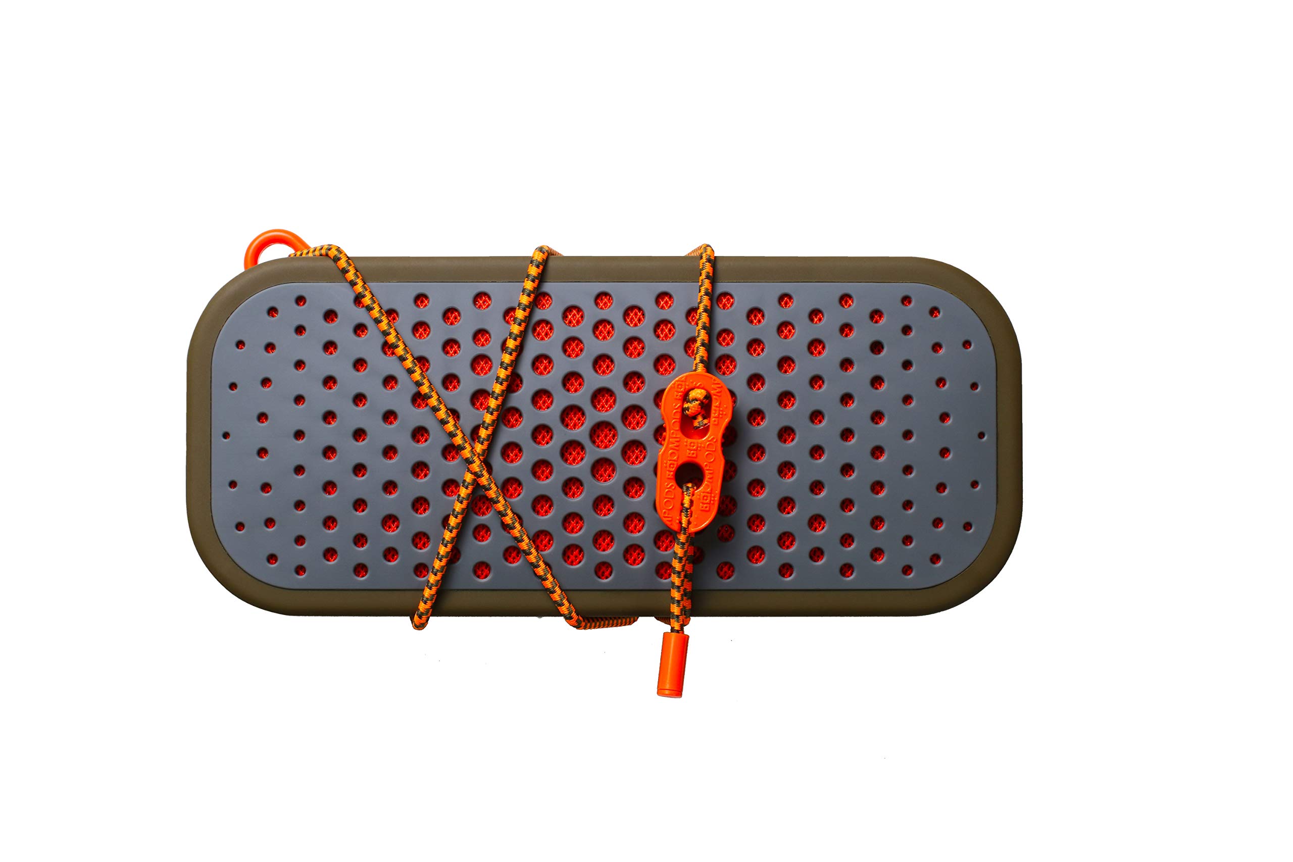 Boompods Blockblaster Bluetooth Wireless Speaker - Compact Portable Speakers, IPX7 Waterproof, Outdoor/Weatherproof, Built in Mic & Power Bank, Travel Speaker for Phone, Laptop & TV, Orange/Green