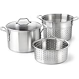 Calphalon Classic Stainless Steel 8 quart Stock Pot with Steamer and Pasta Insert